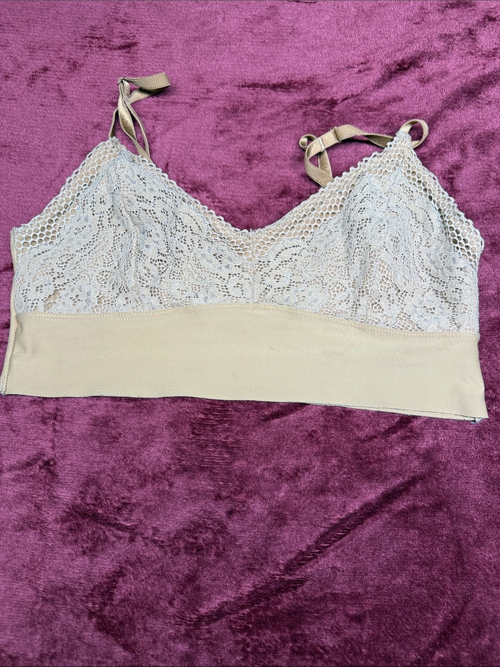 Lace Bralette in Light Beige
